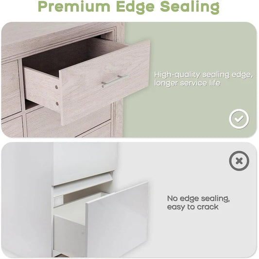 Modern Wood 6 Drawer Dresser