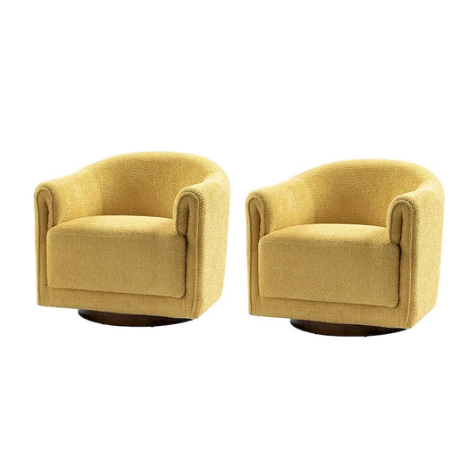 Jeffrey Transitional Comfortable Upholstered Swivel Chair Set of 2 by HULALA HOME