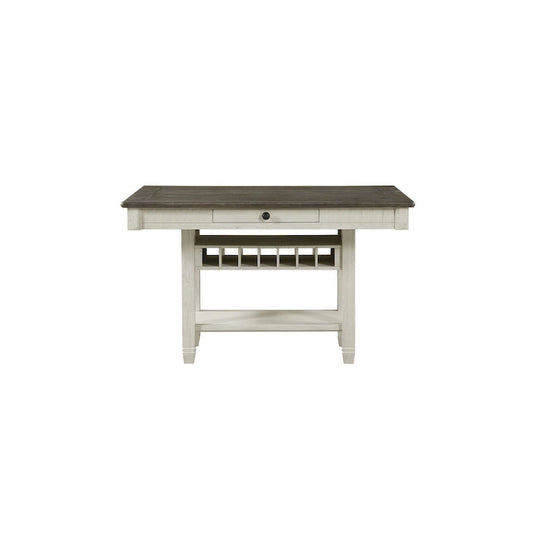 Moreen White Gray Fabric Storage Counter Height Set