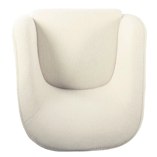 HomePop Sherpa Accent Chair with Wood Legs - Cream