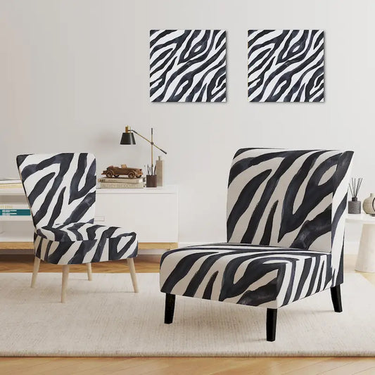 Designart Zebra Striped Upholstered Cabin & Lodge Accent Chair and Arm Chair