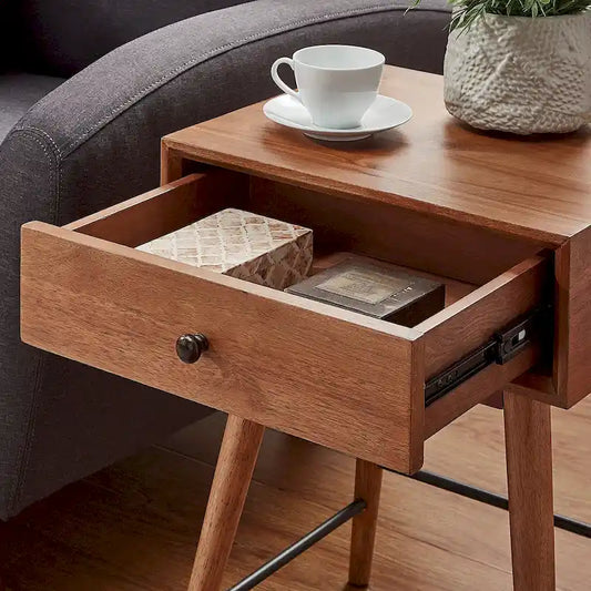 Aksel Wood 1-drawer End Table by iNSPIRE Q Modern