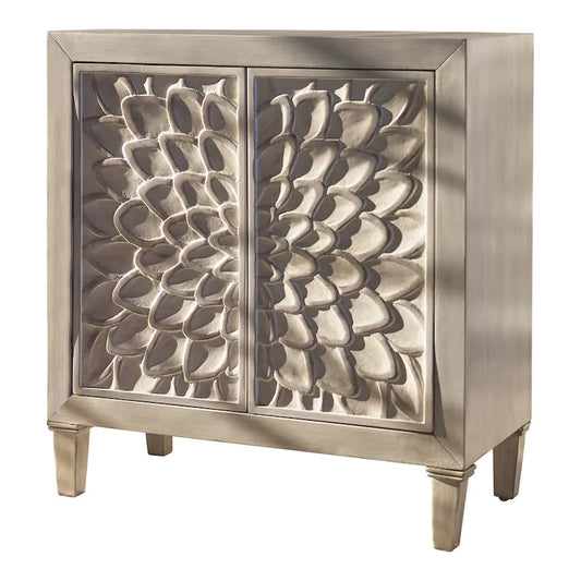 Elyse White Three-shelf Accent Cabinet