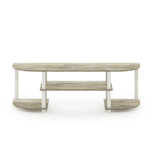 Furinno 11058 Turn-S-Tube Wide TV Entertainment Center, Sonoma Oak/White