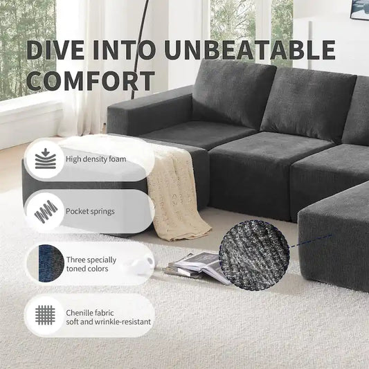 Modular U Shaped Sectional Sofa