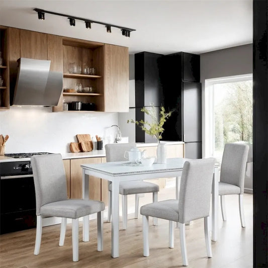 5-piece Wood Dining Counter Height Table and Chair Set