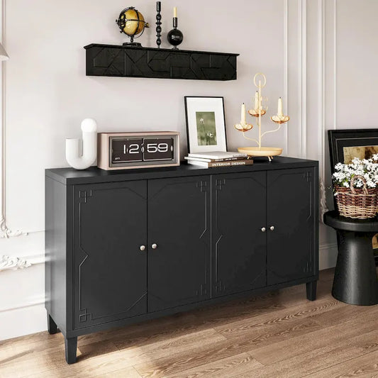 4-Door Wooden Sideboard Buffet Cabinet