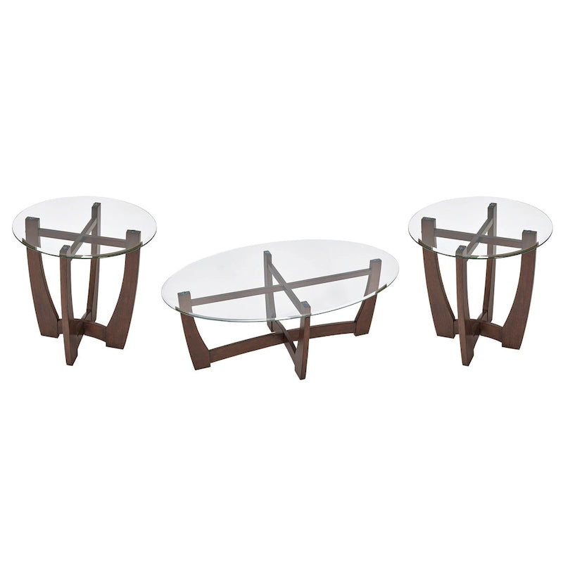 23.5 inch round glass coffee table