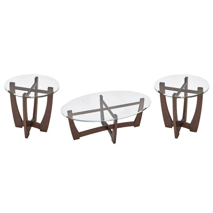 23.5 inch round glass coffee table