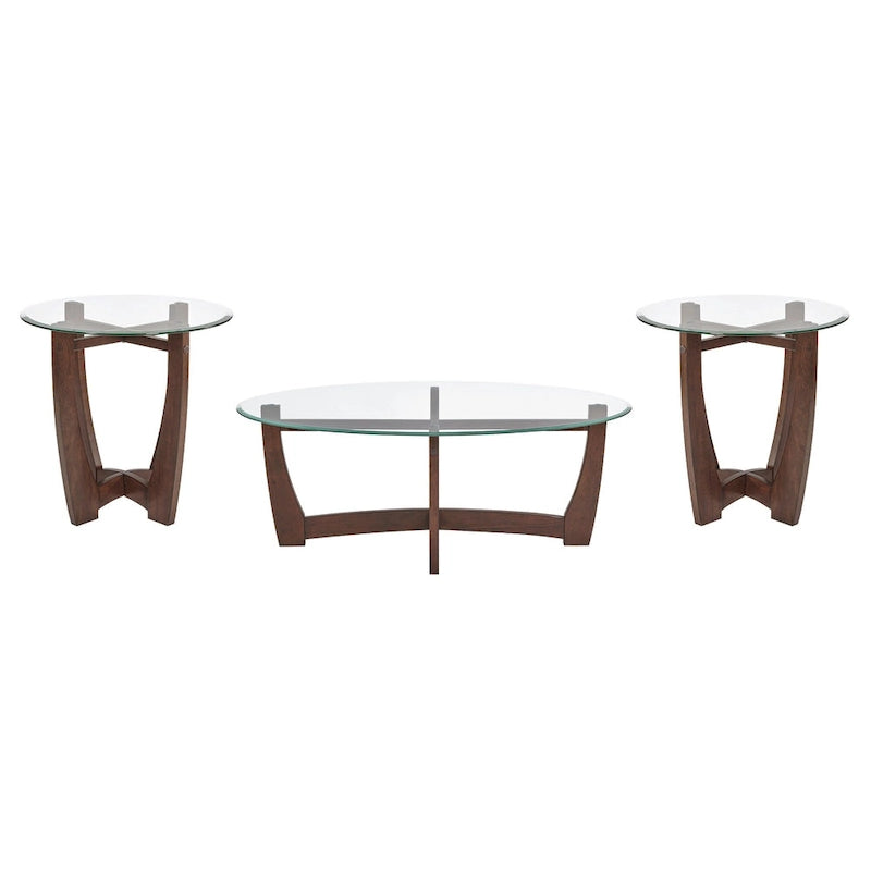 23.5 inch round glass coffee table