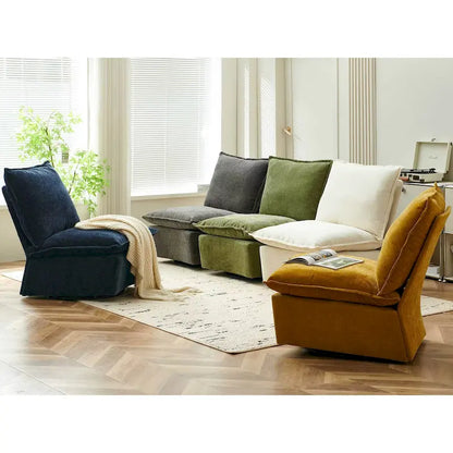 Green 28.74 Chenille Upholstered Swivel Rocking Chair