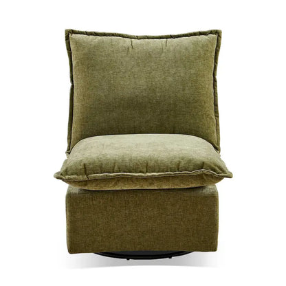 Green 28.74 Chenille Upholstered Swivel Rocking Chair