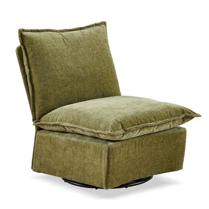 Green 28.74 Chenille Upholstered Swivel Rocking Chair