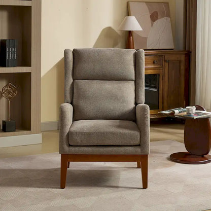 Modern Accent Wingback Chair,Polyester Blend High Back Reading Chair ,Upholstered Armchair Club Chair