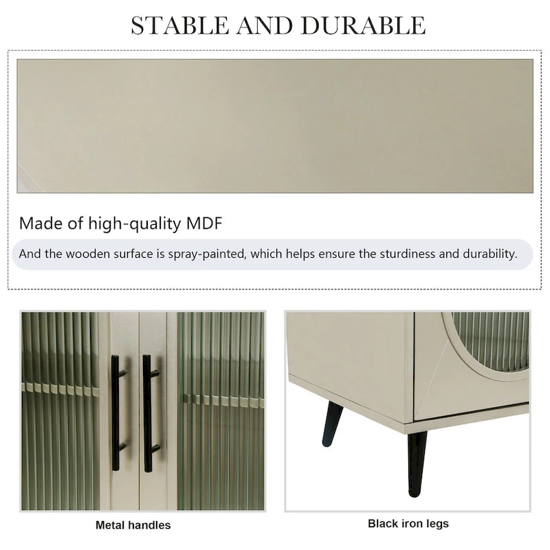 60 TV Stand with Storage Cabinet & Adjustable Shelves for 65 TVs