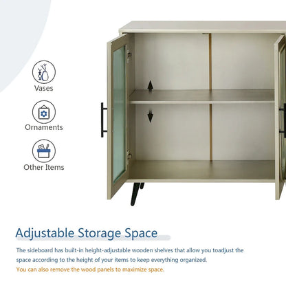 60 TV Stand with Storage Cabinet & Adjustable Shelves for 65 TVs