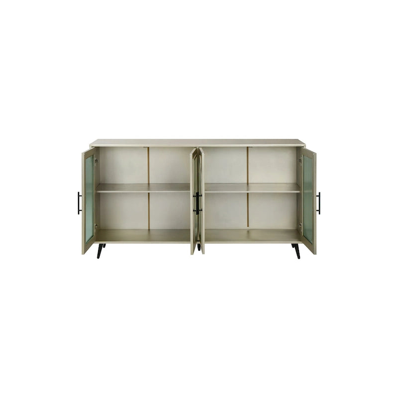 60 TV Stand with Storage Cabinet & Adjustable Shelves for 65 TVs