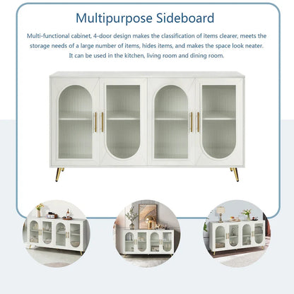 60 TV Stand with Storage Cabinet & Adjustable Shelves for 65 TVs