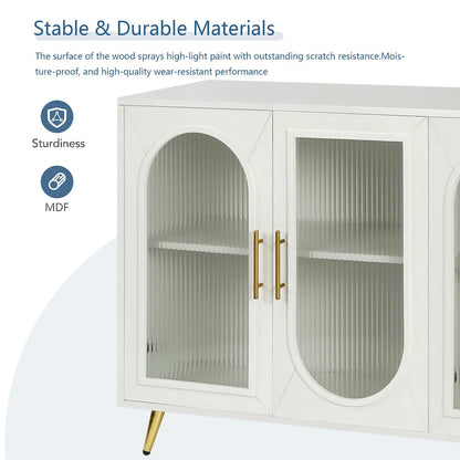 60 TV Stand with Storage Cabinet & Adjustable Shelves for 65 TVs