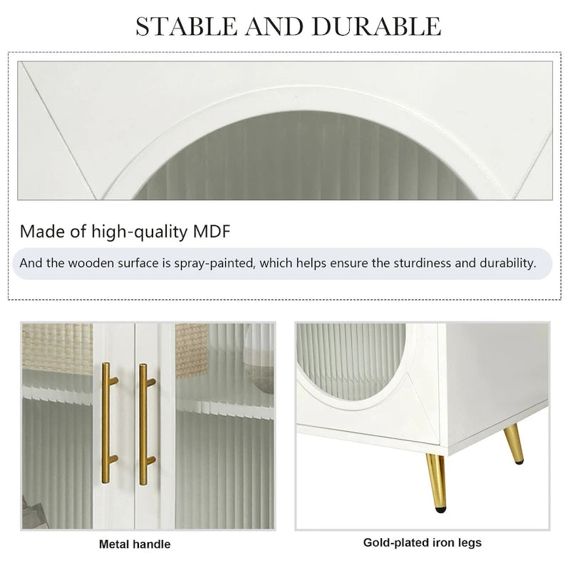 60 TV Stand with Storage Cabinet & Adjustable Shelves for 65 TVs