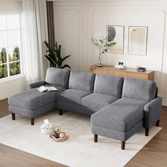 U-shaped Sponge-filled Cushion Combination Sofa