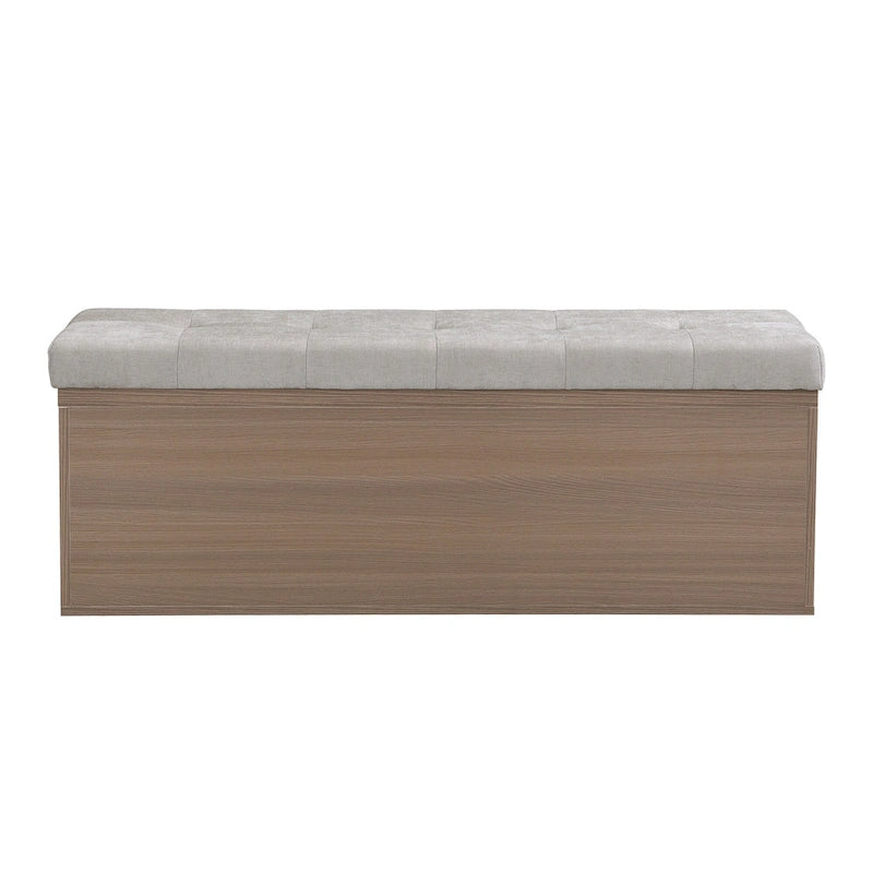 49 Entryway Shoe Storage Bench with Double Doors & Padded Cushion,Space-Saving Ottoman