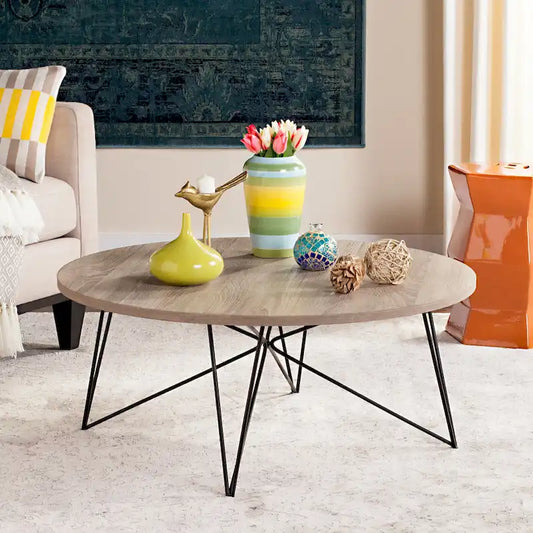 SAFAVIEH Mid-Century Modern Maris Light Grey/Black Coffee Table - 34W x 34D x 14H