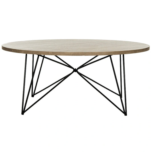 SAFAVIEH Mid-Century Modern Maris Light Grey/Black Coffee Table - 34W x 34D x 14H