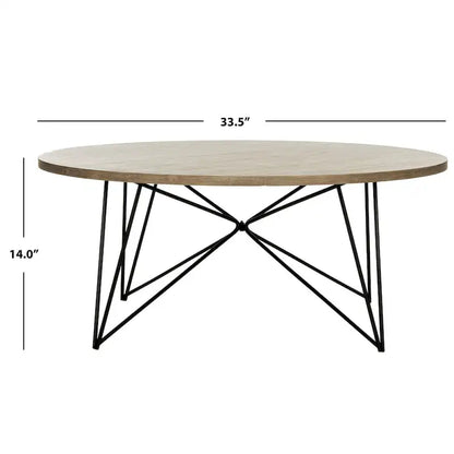 SAFAVIEH Mid-Century Modern Maris Light Grey/Black Coffee Table - 34W x 34D x 14H