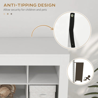 71 Tall Shoe Rack Storage Organizer, Narrow Shoe Cabinet for Entryway with Open Cubes for 36 Pairs, White