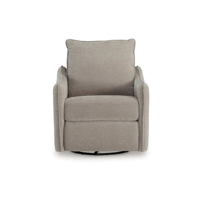 Bradley Swivel Power Recliner Chair, Gray Polyester, Pillow Back