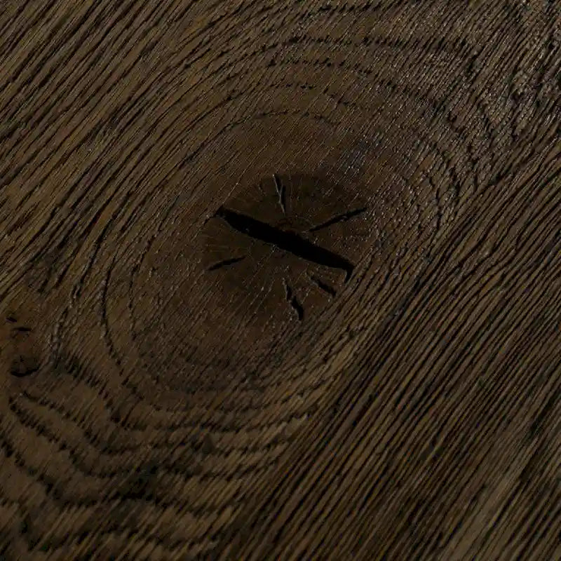 Cid Ari Dining Table, Concrete Base 118 Inch Rectangular Brown Oak Top