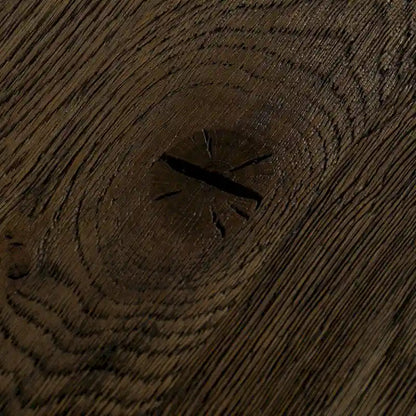 Cid Ari Dining Table, Concrete Base 118 Inch Rectangular Brown Oak Top