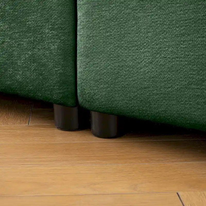 Oversized 7-Piece Chenille Upholstered L-Shaped Modular Sectional Sofa with Storage Seat, DIY Combination