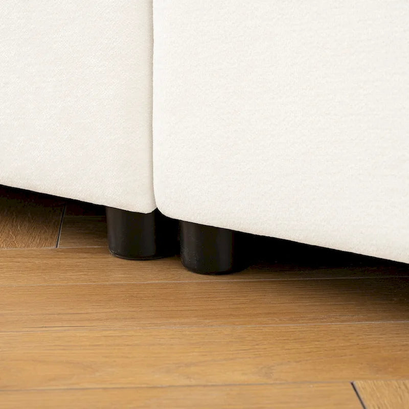 Oversized 7-Piece Chenille Upholstered L-Shaped Modular Sectional Sofa with Storage Seat, DIY Combination