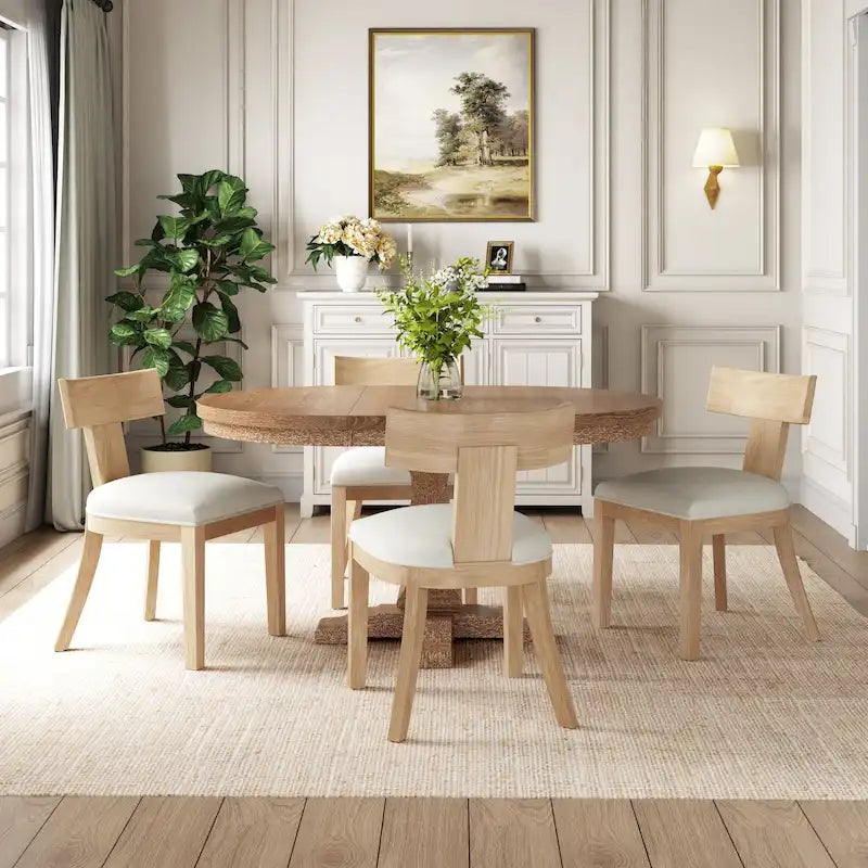 Fescue Fabric and Rubberwood 5 Piece Dining Set by Christopher Knight Home