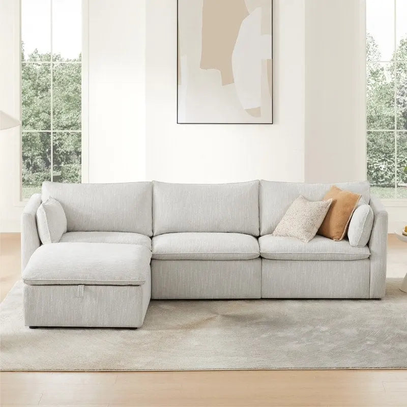 Cypress L-shape Sectional Couches Modular Sofa with Ottoman