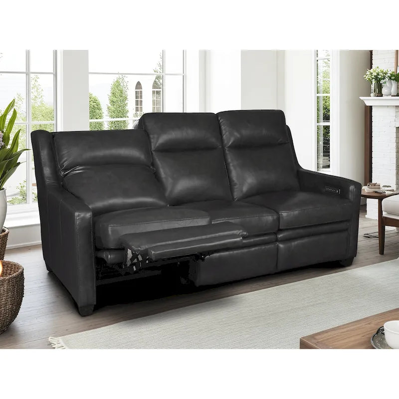 Genuine Leather Recliner Sofa 78 Triple-Motor Power Zero-Wall Reclining 3-Seat Sofa with USB&USB-C Port