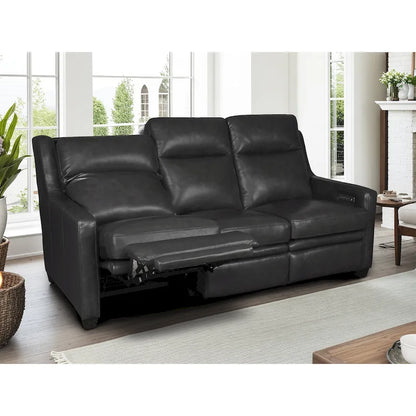 Genuine Leather Recliner Sofa 78 Triple-Motor Power Zero-Wall Reclining 3-Seat Sofa with USB&USB-C Port
