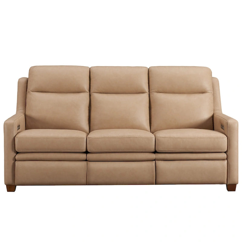 Genuine Leather Recliner Sofa 78 Triple-Motor Power Zero-Wall Reclining 3-Seat Sofa with USB&USB-C Port