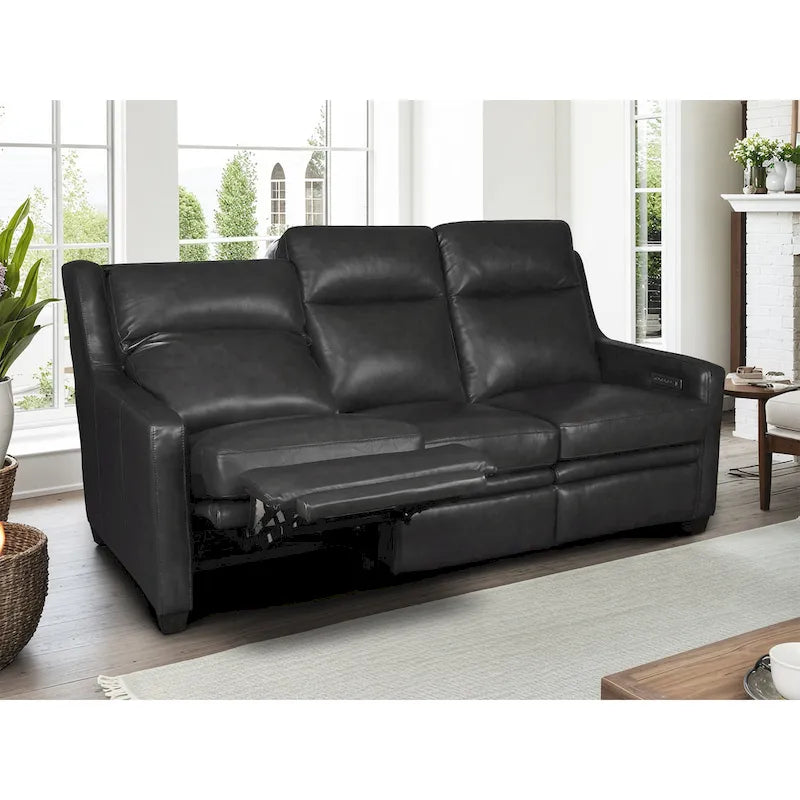 Genuine Leather Recliner Sofa 78 Triple-Motor Power Zero-Wall Reclining 3-Seat Sofa with USB&USB-C Port