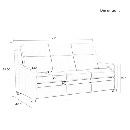 Genuine Leather Recliner Sofa 78 Triple-Motor Power Zero-Wall Reclining 3-Seat Sofa with USB&USB-C Port