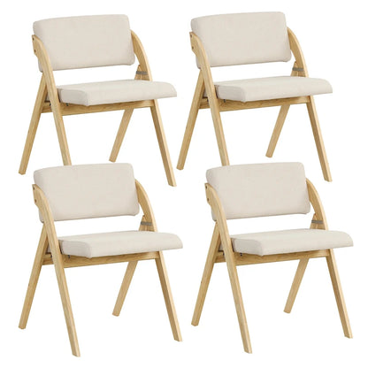 Gymax Set of 4 Dining Chairs Folding Kitchen Chair w/ Rubber Wood Legs