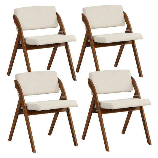 Gymax Set of 4 Dining Chairs Folding Kitchen Chair w/ Rubber Wood Legs