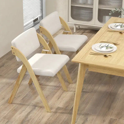 Gymax Set of 4 Dining Chairs Folding Kitchen Chair w/ Rubber Wood Legs