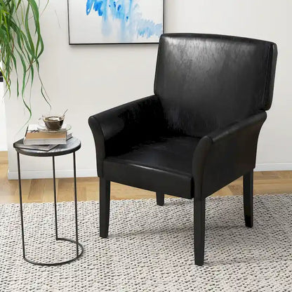 Costway Executive PU Leather Guest Chair Reception Side Arm Chair - See Details