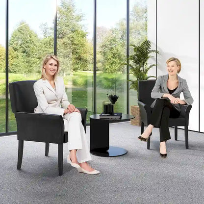 Costway Executive PU Leather Guest Chair Reception Side Arm Chair - See Details