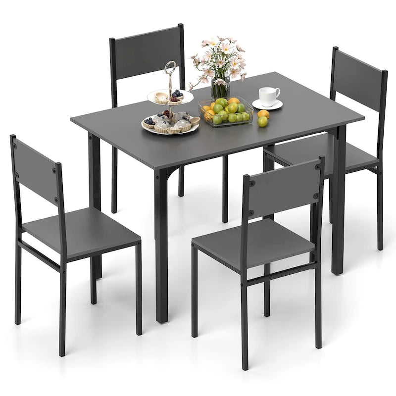 Costway 5 PCS Dining Table Set Industrial Style Kitchen Table & Chairs