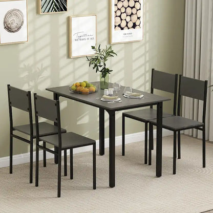 Costway 5 PCS Dining Table Set Industrial Style Kitchen Table & Chairs