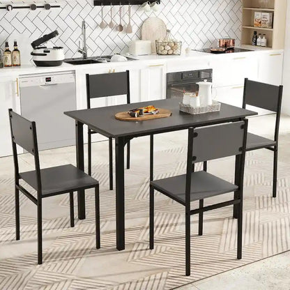 Costway 5 PCS Dining Table Set Industrial Style Kitchen Table & Chairs